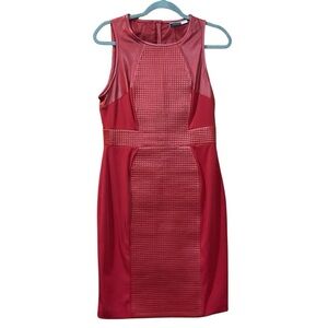 Sportsmax Code Red Leather Inset Dress Size 8 Retail: $1250
